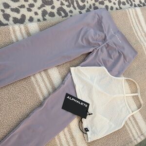 Alphalete Lavender Leggings and Mesh Top